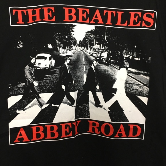 Beatles Abbey Road Graphic Band Tee Red Letters - Picture 2 of 5